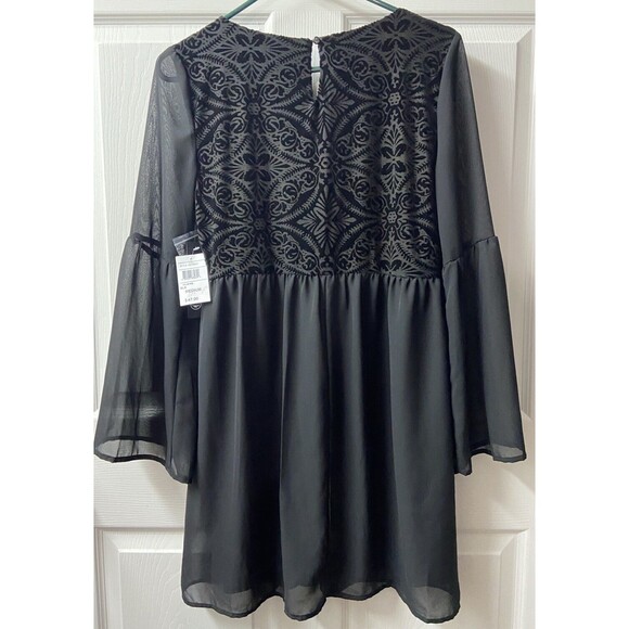 As you Wish Dress Women Medium Fairycore Bell Sleeve Damask Witchy Core Midi NWT - Picture 2 of 10